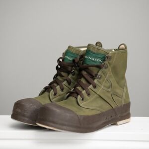 Redington Fly Fishing Wading Boots Sz 9 Olive Green Canvas Felt Sole River Gear